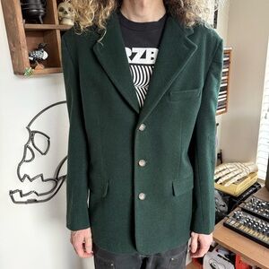 Vintage 90s Gap Green Wool Blend 3-Button Blazer ~ Size Medium